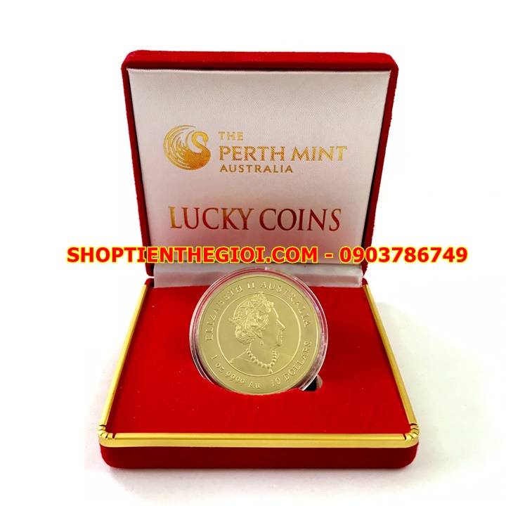 Xu Úc Hình Con Cọp Mạ Vàng 2022 tặng hộp nhung - SP005409